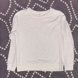 Old Navy Cream Crewneck Sweater Relaxed Fit